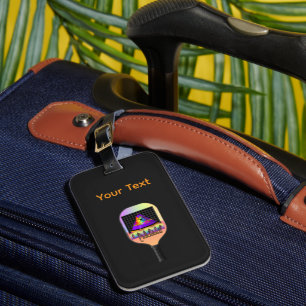 Étiquette À Bagage Personnaliser le logo Pickelball noir 