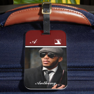 Étiquette À Bagage Personnaliser le monogramme photo personnalisé