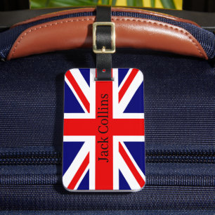 Étiquette À Bagage Personnaliser le nom drapeau britannique - l'Union
