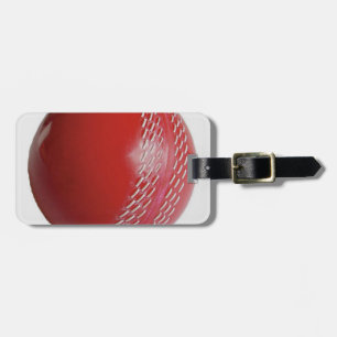 Étiquette À Bagage Personnaliser rouge de balle de cricket avec votre