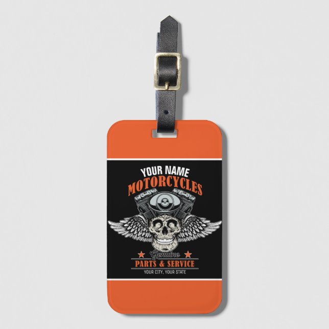 Étiquette À Bagage Personnalized Biker Flying (Devant Vertical)