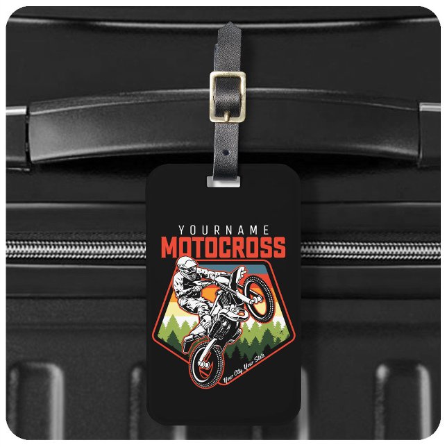 Étiquette À Bagage Personnalized Motocross (Créateur téléchargé)