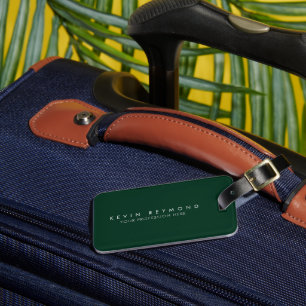 Étiquette À Bagage Personnel Minimal Basic Simple Professionnel Vert