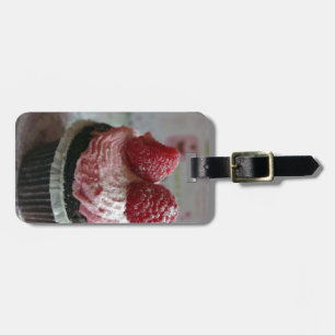 Étiquette À Bagage Petit gâteau rose de framboise