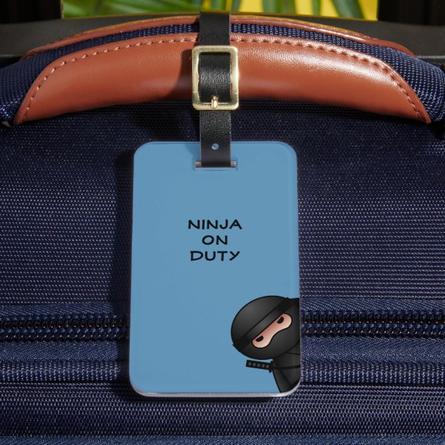 Étiquette À Bagage Petit guerrier de Ninja en bleu (Insitu Rectoal 2)