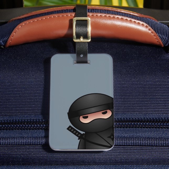 Étiquette À Bagage Petit guerrier de Ninja sur Grey (Insitu Rectoal 2)