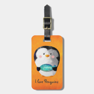 Étiquette À Bagage Petit pingouin mignon