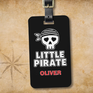 Étiquette À Bagage Petit squelette pirate personnalisé
