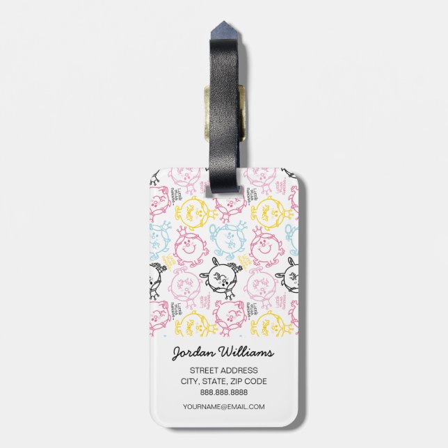 Étiquette À Bagage Petite Mlle Princesse | Pretty Pastels Motif (Dos Vertical)