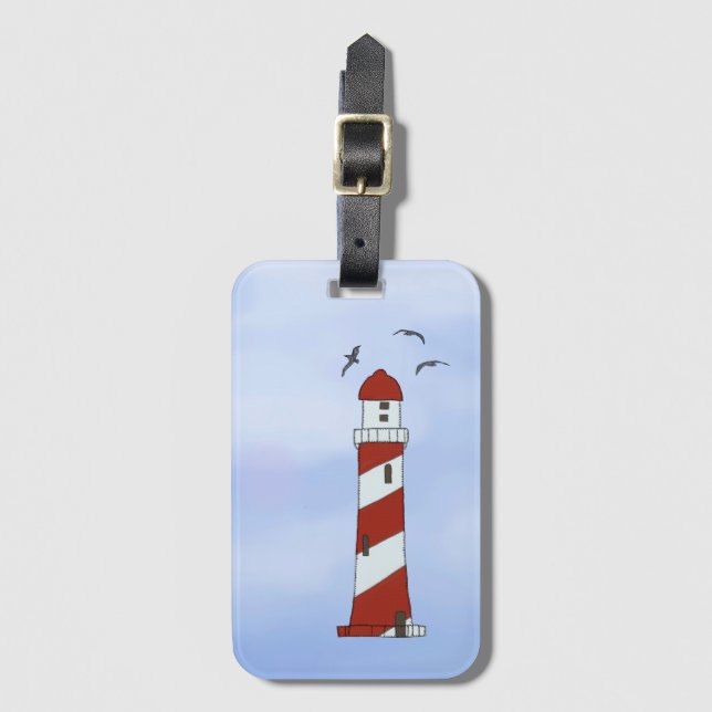 Étiquette À Bagage Phare (Devant Vertical)