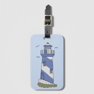 Étiquette À Bagage phare bleu