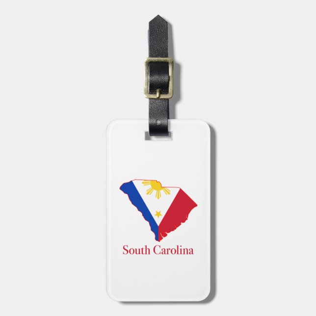 Étiquette À Bagage Philippines diminuent au-dessus de la carte d'état (Devant Vertical)