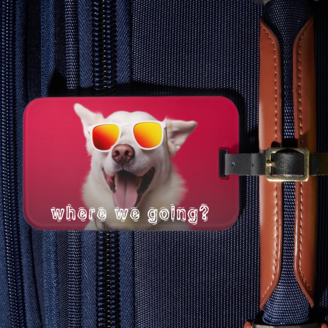 Étiquette À Bagage Photo de chien mignon (Insitu Rectoal 4)
