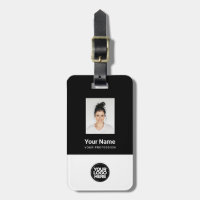 Photo de l'employé, Code barre, Logo, Nom