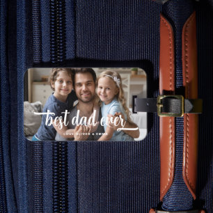 Étiquette À Bagage Photo moderne Meilleur papa jamais