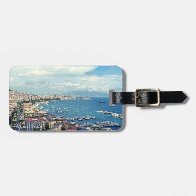 Étiquette À Bagage Photo Naples Italie Côte (Devant horizontal)