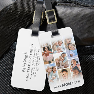 Étiquette À Bagage Photo personnalisée de Maman