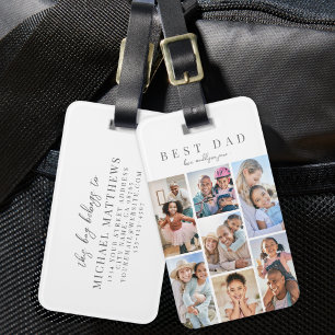 Étiquette À Bagage Photo personnalisée pour Papa