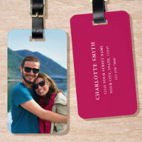 Photo personnalisée Rose profond Simple moderne