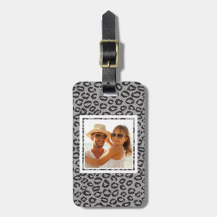Étiquette À Bagage Photo sur mesure Dentelle noire avec motif léopard
