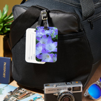 Étiquette À Bagage Photographie de Campanules Violettes