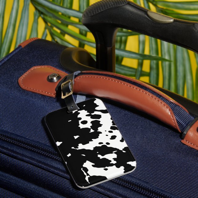 Étiquette À Bagage Photographie de cowboy noir et blanc (Insitu Rectoal 1)