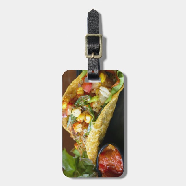 Étiquette À Bagage photographie mexicaine délicieuse de tacos (Devant Vertical)