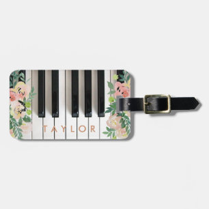 Étiquette À Bagage piano à fleurs