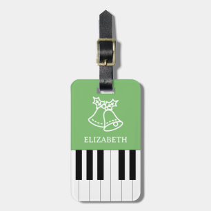 Étiquette À Bagage Piano Key Meilleur Enseignant Piano Ever Noël Vert