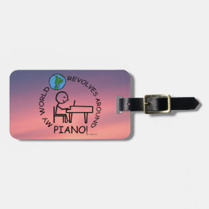 Étiquette À Bagage Piano - Le Monde tourne autour