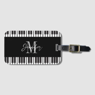 Étiquette À Bagage Piano Monogramme Nom Personnalisé