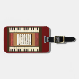Étiquette À Bagage piano touches musique bordure bagage tag