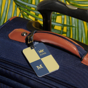 Étiquette À Bagage Pickball Guy King Monogram Nom initial