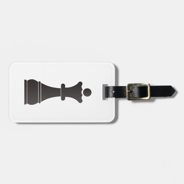 Étiquette À Bagage Pièce d'échecs noire de reine (Devant horizontal)