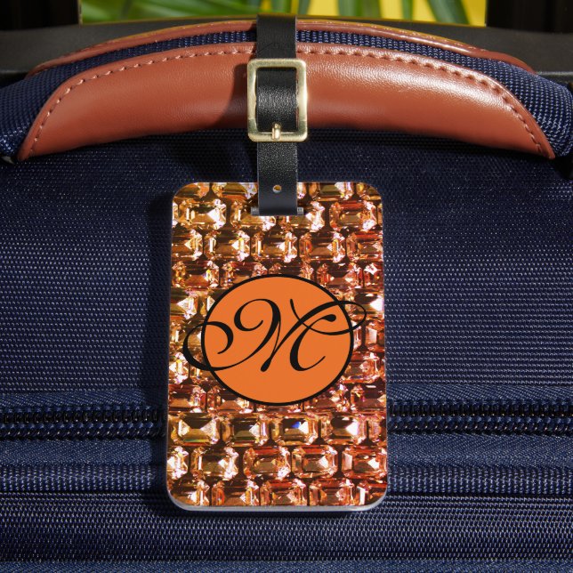 Étiquette À Bagage Pierre jaune de diamant de Rhinestone (Insitu Rectoal 2)