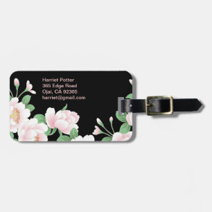 Étiquette À Bagage Pies roses Japonais Floral Kimono