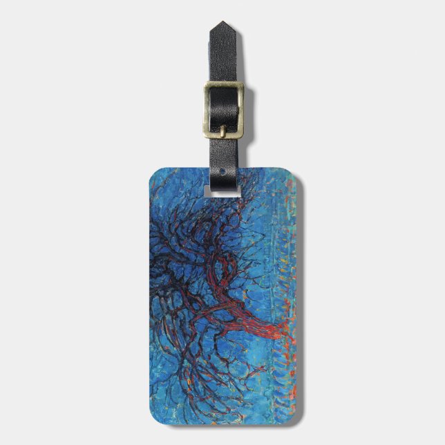 Étiquette À Bagage Piet Mondrian, Soirée : Arbre Rouge (Devant Vertical)