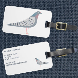 Étiquette À Bagage Pigeon amusant