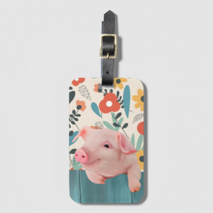 Étiquette À Bagage Piglette mignonne / Bébé mignon animal