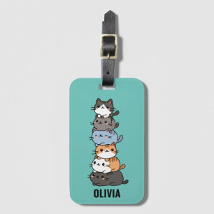 Étiquette À Bagage Pile Kawaii Adorable De Chats Kitty