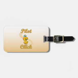 Étiquette À Bagage Pilote Chick