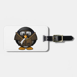 Étiquette À Bagage Pilote de cadeaux de pingouin