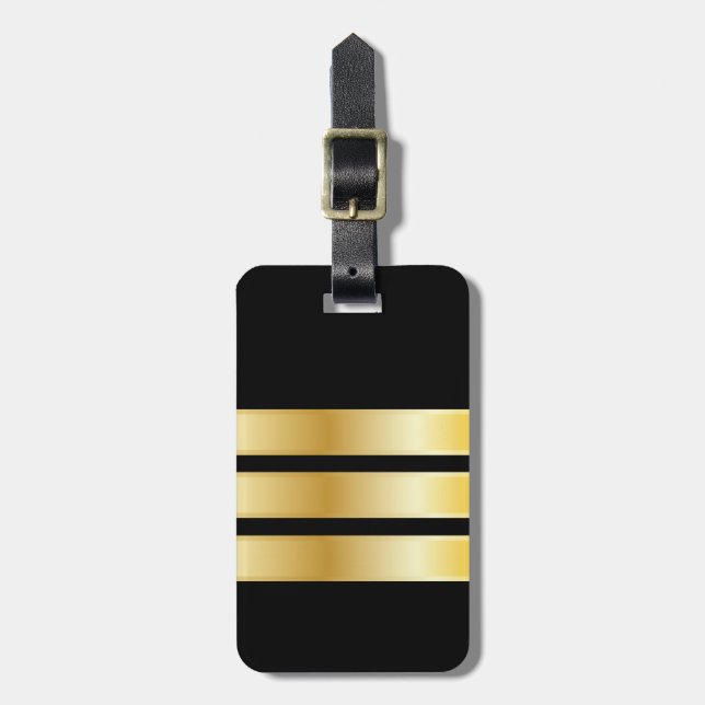 Étiquette À Bagage Pilote de premier officier amusant en uniforme (Devant Vertical)
