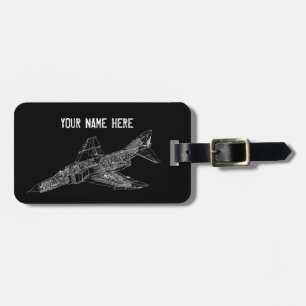 Étiquette À Bagage Pilote fantôme d'avion de chasse (avion