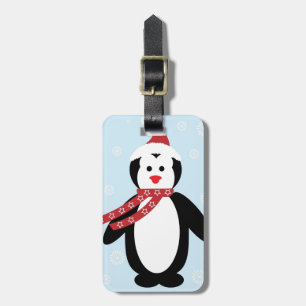 Étiquette À Bagage Pingouin de Noël d'hiver