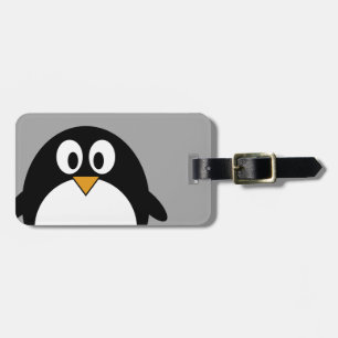 Étiquette À Bagage Pingouin mignon de bande dessinée avec l'arrière -