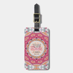 Étiquette À Bagage Pink Country Style Team Bride Bagage iD Tags