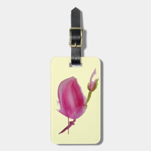 Étiquette À Bagage Pink magnolia watercolour flower art