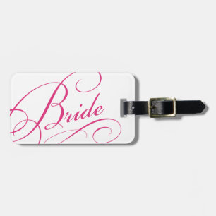 Étiquette À Bagage Pink mariée douce romantique lune de miel tag