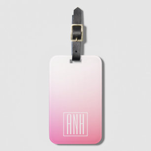 Étiquette À Bagage Pink Ombre Gradation et vos initiales